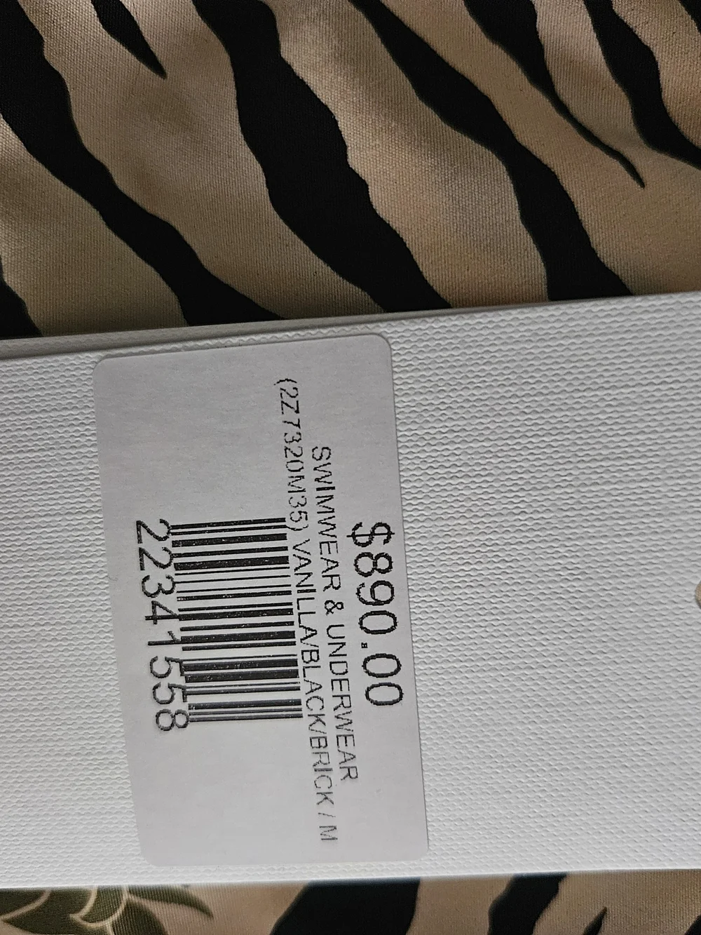 CELINE Zebra Print Floral SWIM SUIT MEN MED SIZE in Beige, Black & Red